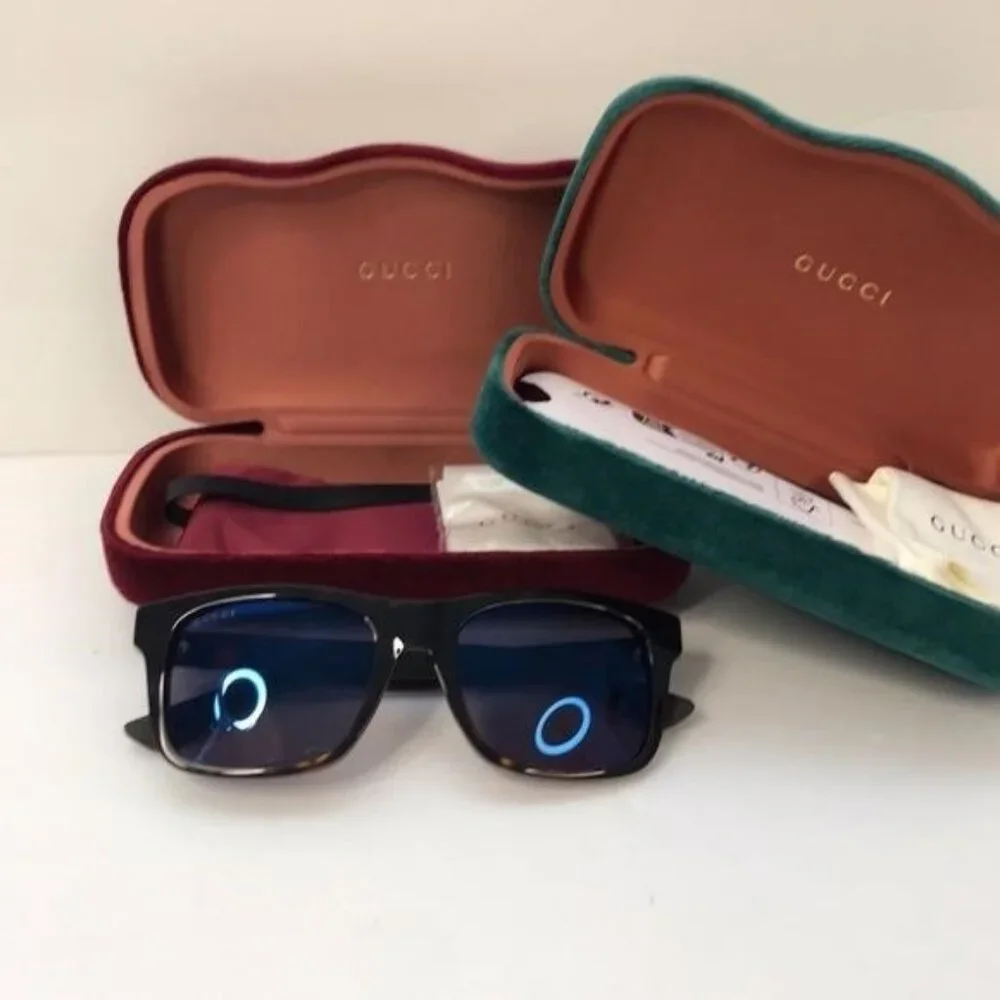 - New- 💯 original Gucci Grey/Brown Havana GG0008S Square Sunglasses